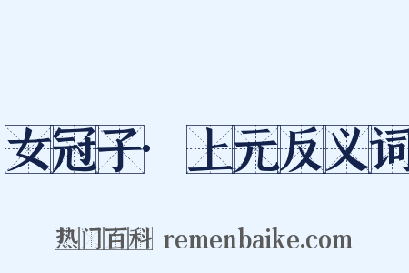 女冠子·上元反义词是什么意思的图片
